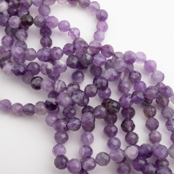 Ametyst kulka fasetowana 6mm