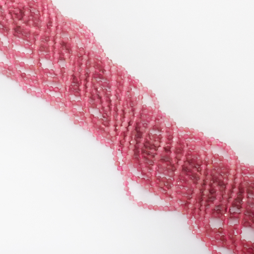 Różowy turmalin kulka fasetowana 2,5mm