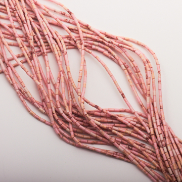 Jaspis cesarski słupek gładki różowy 4x2,5mm