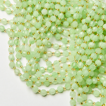 Zielony angelit baryłka fasetowana 6mm