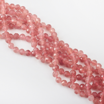 Kryształ górski truskawkowy kulka fasetowana 8mm