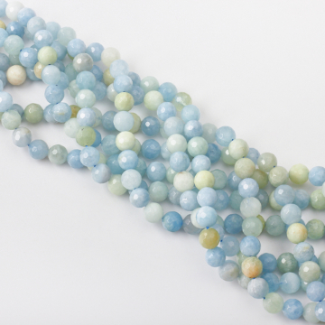 Akwamaryn kulka fasetowana 8mm