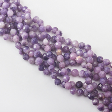 Lepidolit kulka fasetowana 8,5mm