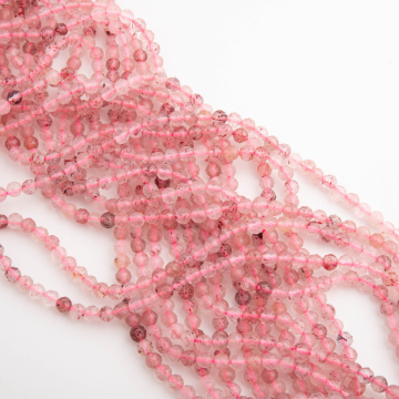 Kryształ górski truskawkowy kulka fasetowana 3mm