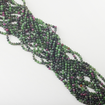 Zoisyt z rubinem kulka fasetowana 3mm