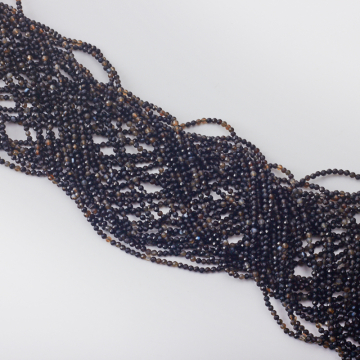 Czarny agat kulka fasetowana 2mm