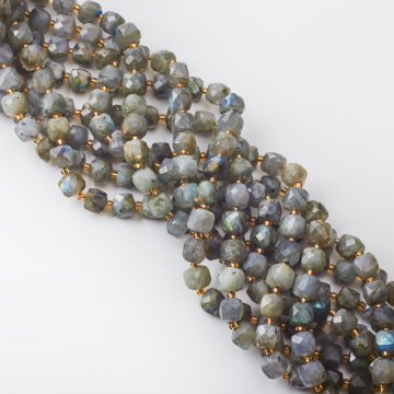 Labradoryt kostka fasetowana 8mm