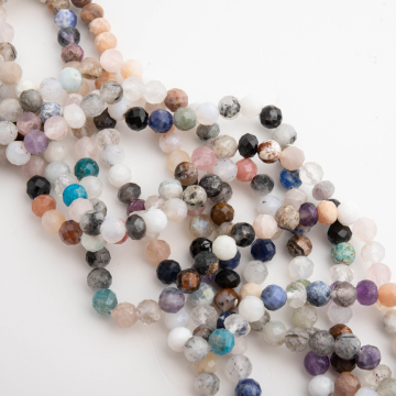 Mix kamieni kulka fasetowana 6mm