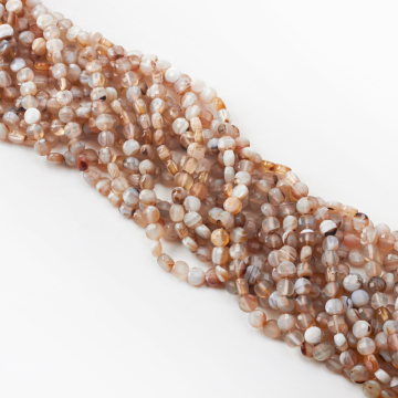 Szary agat pasiasty dysk fasetowany 6mm