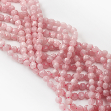 Kryształ górski różowy dysk fasetowany 8mm