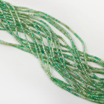 Chryzopraz kostka fasetowana 2,5x2,5mm