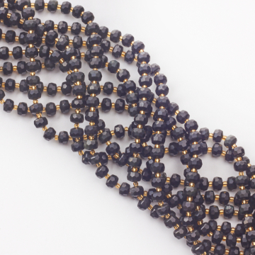 Obsydian oponka fasetowana 8x6mm