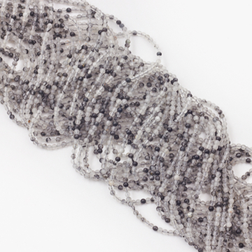 Kryształ górski z czarnym turmalinem kulka gładka 3mm