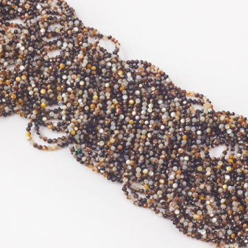 Czarna muszla opalizująca kulka fasetowana 3mm