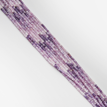 Lepidolit oponka fasetowana cieniowana 3x4mm