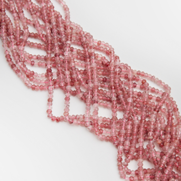 Kryształ górski truskawkowy oponka fasetowana 3,5x5mm