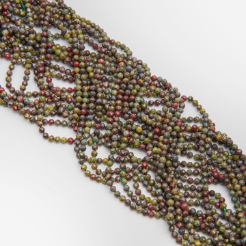 Jaspis krwisty kulka fasetowana 4mm