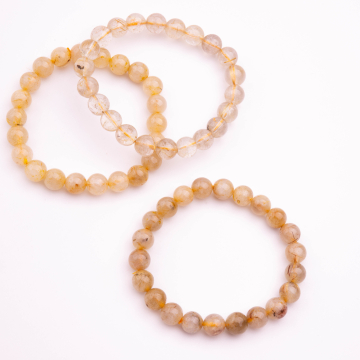 Kryształ górski z rutylem bransoletka na gumce 6,5cm