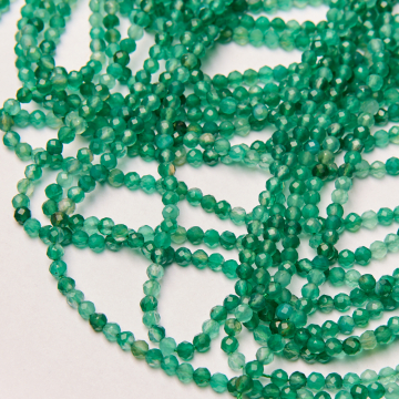 Agat zielony kulka fasetowana 4mm