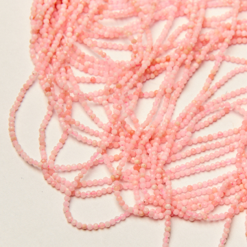 Opal różowy kulka fasetowana 2mm