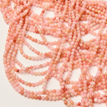 Opal różowy kulka gładka 3,5mm