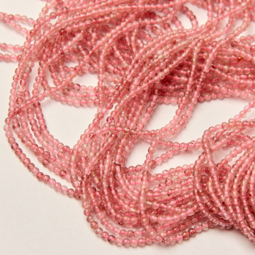 Kryształ górski truskawkowy kulka gładka 3mm