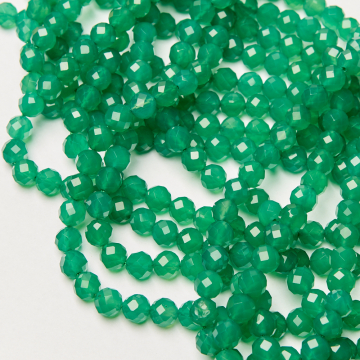 Agat zielony kulka fasetowana 8mm