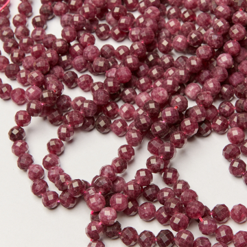 Rubin klarowany kulka fasetowana 8mm