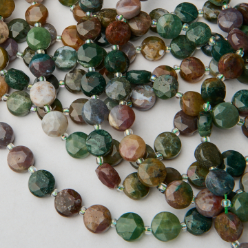 Agat indyjski dysk fasetowana 10mm