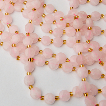 Kryształ górski różowy dysk fasetowana 10mm