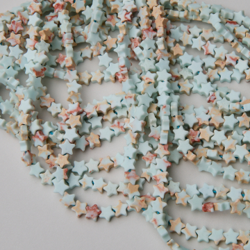 Jaspis cesarski turkusowy gwiazdka 6mm