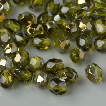 Fire Polish Bronze Iris Dark Olivine (ZR50316) 4mm