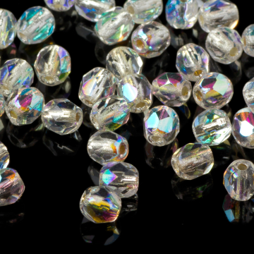 Fire Polish Silver Lined - Crystal AB (SLX00030) 4mm