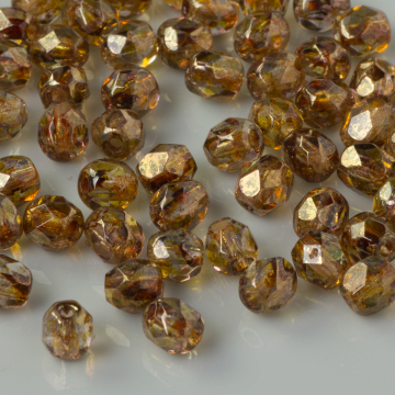 Fire Polish Luster - Transparent Gold/Sm.Topaz (LG00030) 4mm