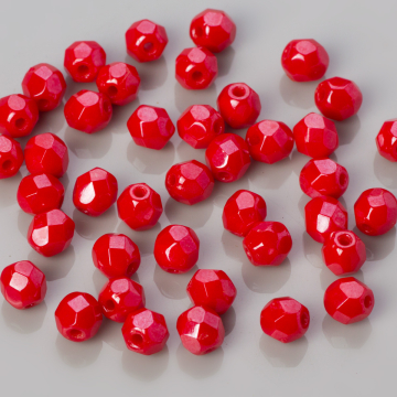 Fire Polish Luster - Opaque - Lt. Red (L93190a) 4mm