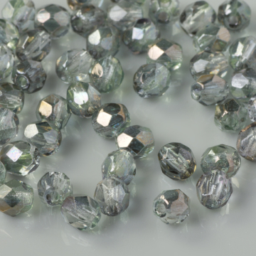 Fire Polish Luster - Green/Crystal (91003CR) 4mm