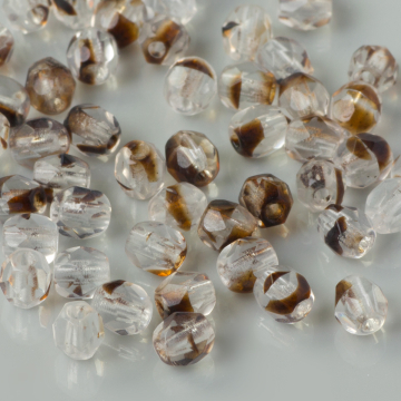 Fire Polish Crystal/Dk.Topaz (08996) 4mm