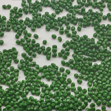 Fire-Polish Opaque Green w/Black (54110)  3mm