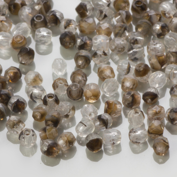 Fire Polish Crystal/Brown/White (15016) 3mm