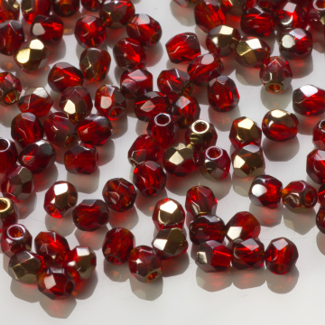 Fire Polish Bronze Iris Siam Ruby (ZR90080) 3mm