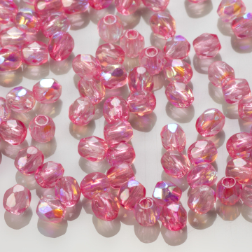 Fire Polish Coated Milky Pink AB (K1704) 3mm