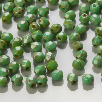 Fire Polish Turquoise Picasso (T53130) 3mm