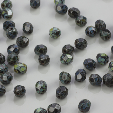 Fire Polish Jet - Picasso (T23980) 6mm