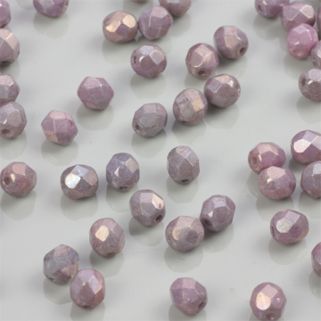 Fire Polish Luster - Metallic Amethyst Chalk (LE03000) 6mm