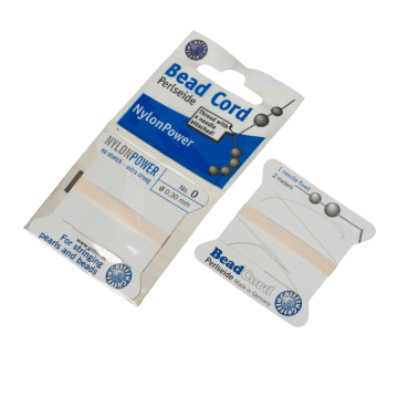 Nitka do pereł Nylon Power light pink z igłą 0,3mm