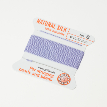 Nici jedwabne z igłą lilac 0,7mm