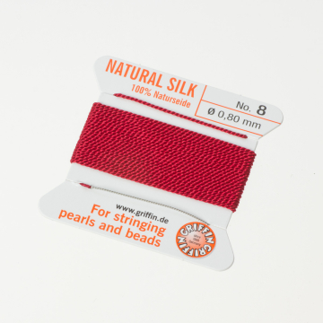 Nici jedwabne z igłą garnet 0,8mm