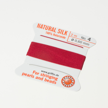 Nici jedwabne z igłą garnet 0,6mm