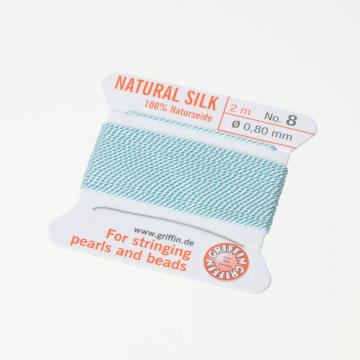 Nici jedwabne z igłą turquoise 0,8mm