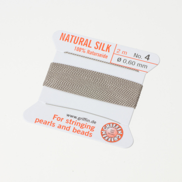 Nici jedwabne z igłą grey 0,6mm